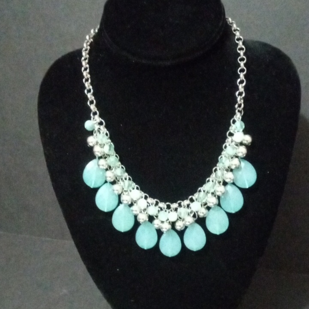 Paparazzi Silver and Aqua Necklace